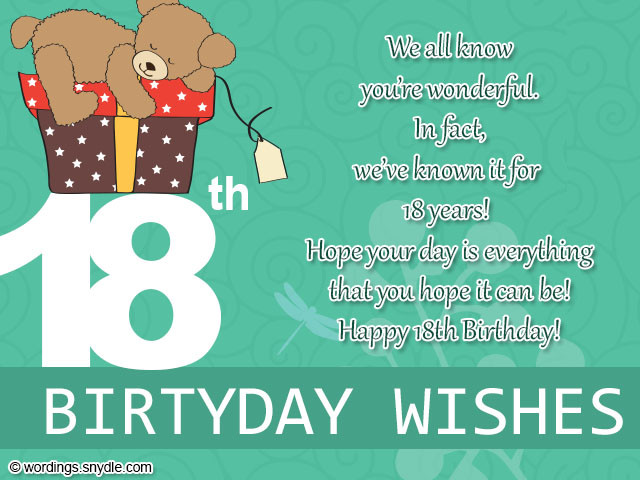 18 Birthday Wishes
 18th Birthday Wishes Greeting and Messages – Wordings and