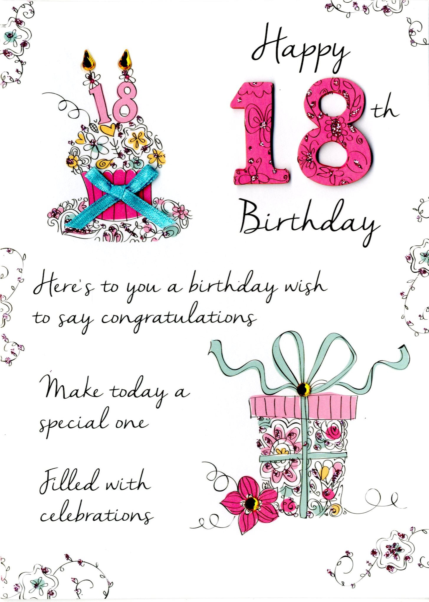 18 Birthday Wishes
 Female 18th Birthday Greeting Card
