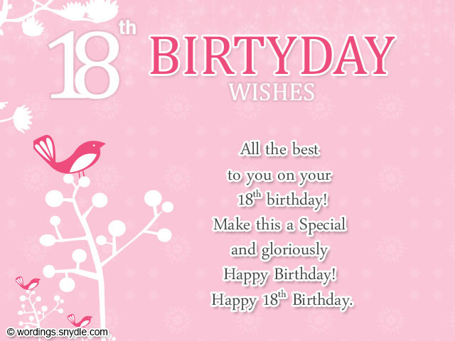 18 Birthday Wishes
 18th Birthday Wishes Greeting and Messages Wordings and