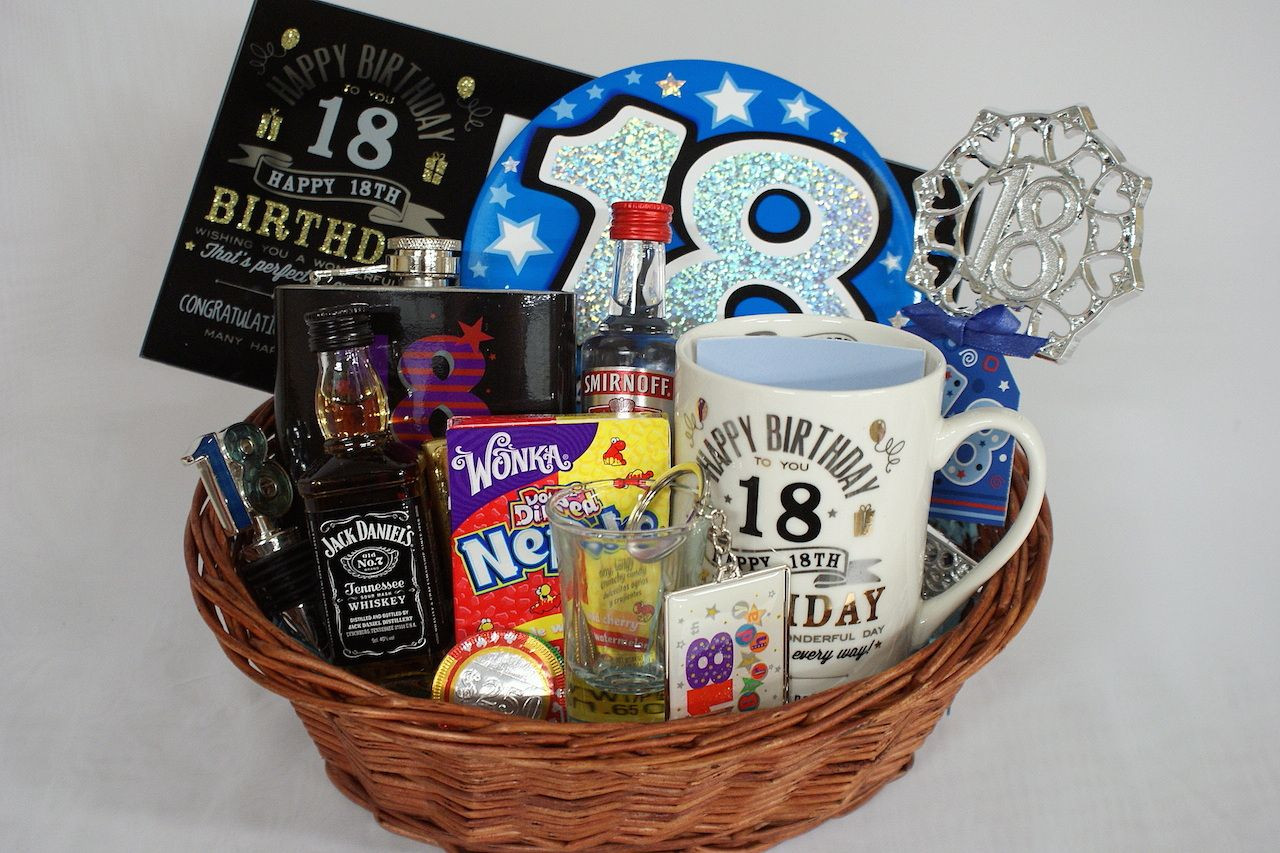 18Th Birthday Gift Ideas For Boys
 Personalised 18th Birthday Gift Basket for Boys