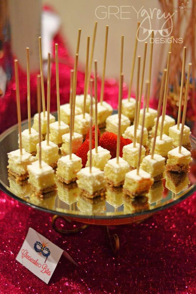 18Th Birthday Party Ideas Cheap
 Masquerade birthday party cheesecake bites See more party