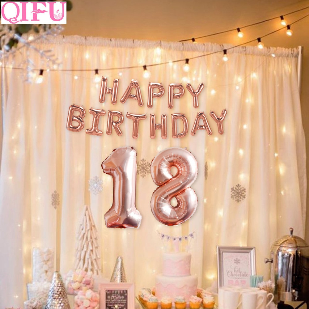 18Th Birthday Party Ideas For Daughter
 QIFU forever 18 Birthday Balloon Rose Gold 18th 18