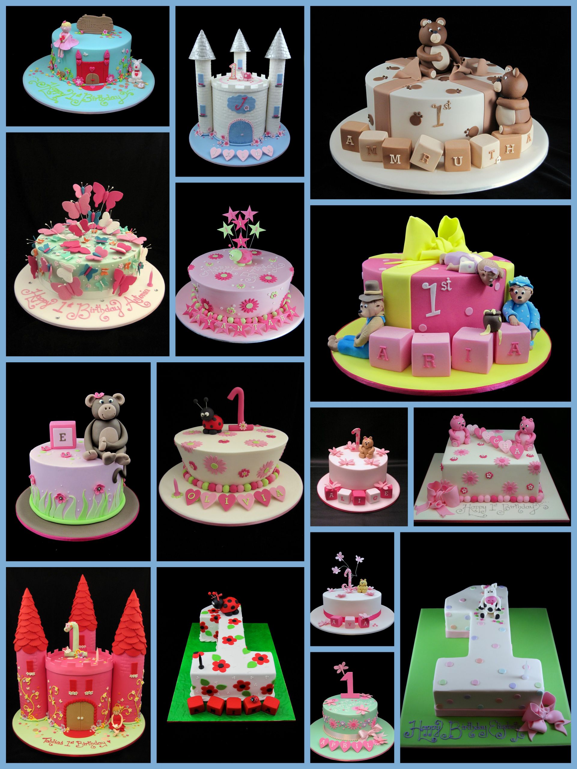 1st Birthday Cake Girl
 castle cake