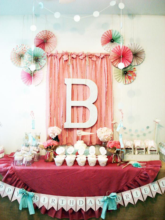 1st Birthday Decoration
 Kara s Party Ideas Vintage Chic 1st Girl Boy Birthday