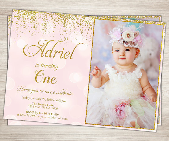 1st Birthday Invitations Girl
 First Birthday Invitation Girl 1st Birthday Invitation Pink