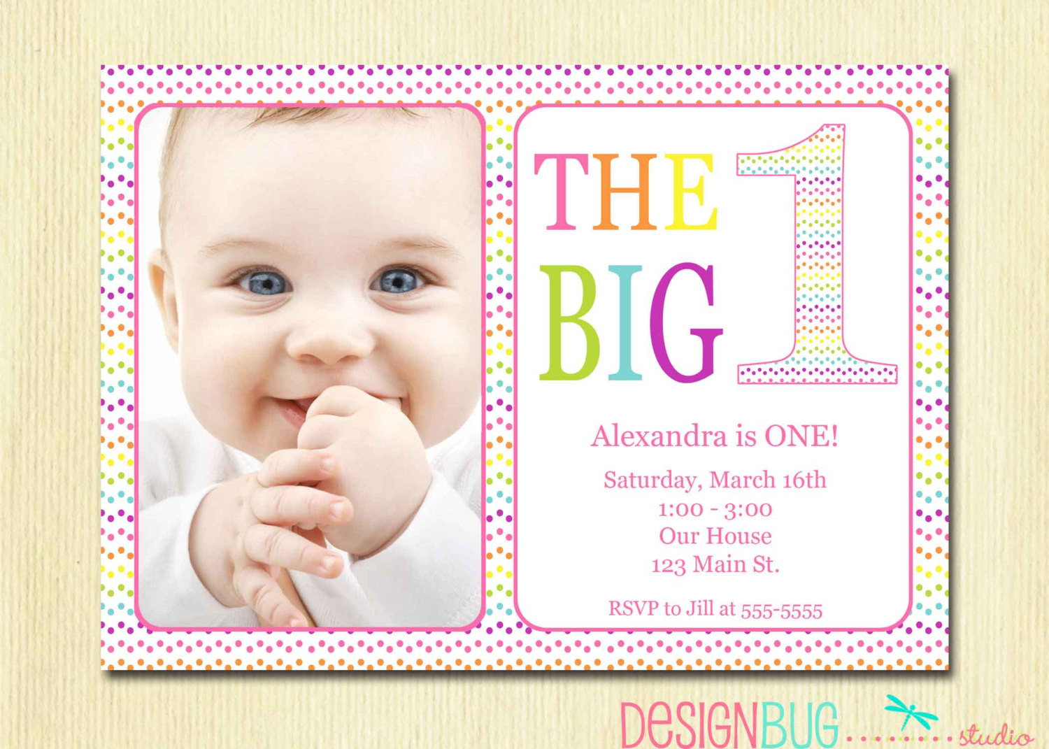 1st Birthday Invitations Girl
 Rainbow First Birthday Invitation Baby Girl DIY