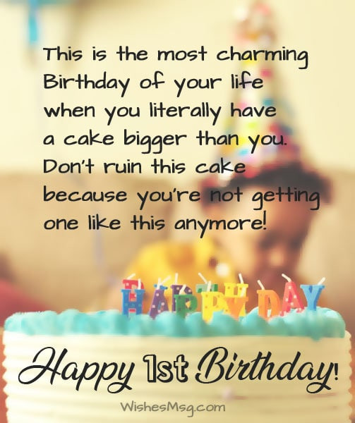 1St Birthday Quotes For Son
 First Birthday Wishes and Messages For Baby WishesMsg