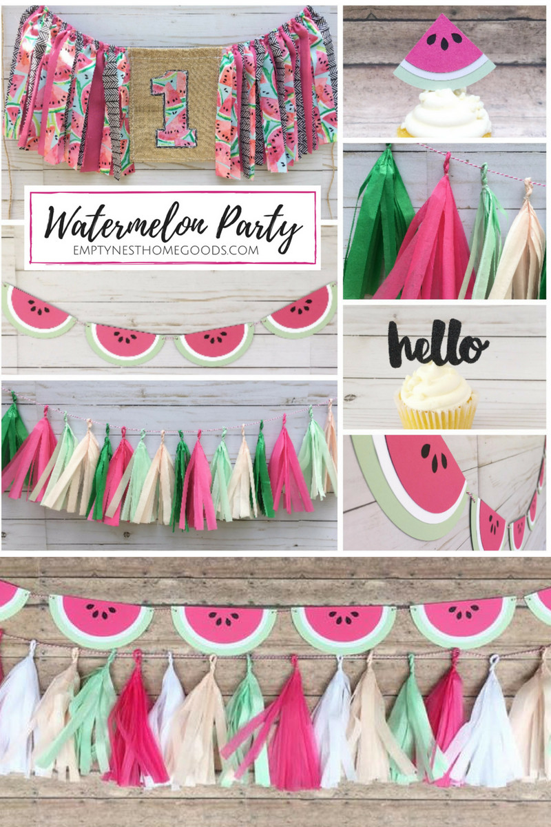 1St Birthday Summer Party Ideas
 Watermelon Banner Summer Fruit Banner Tutti Fruity Party