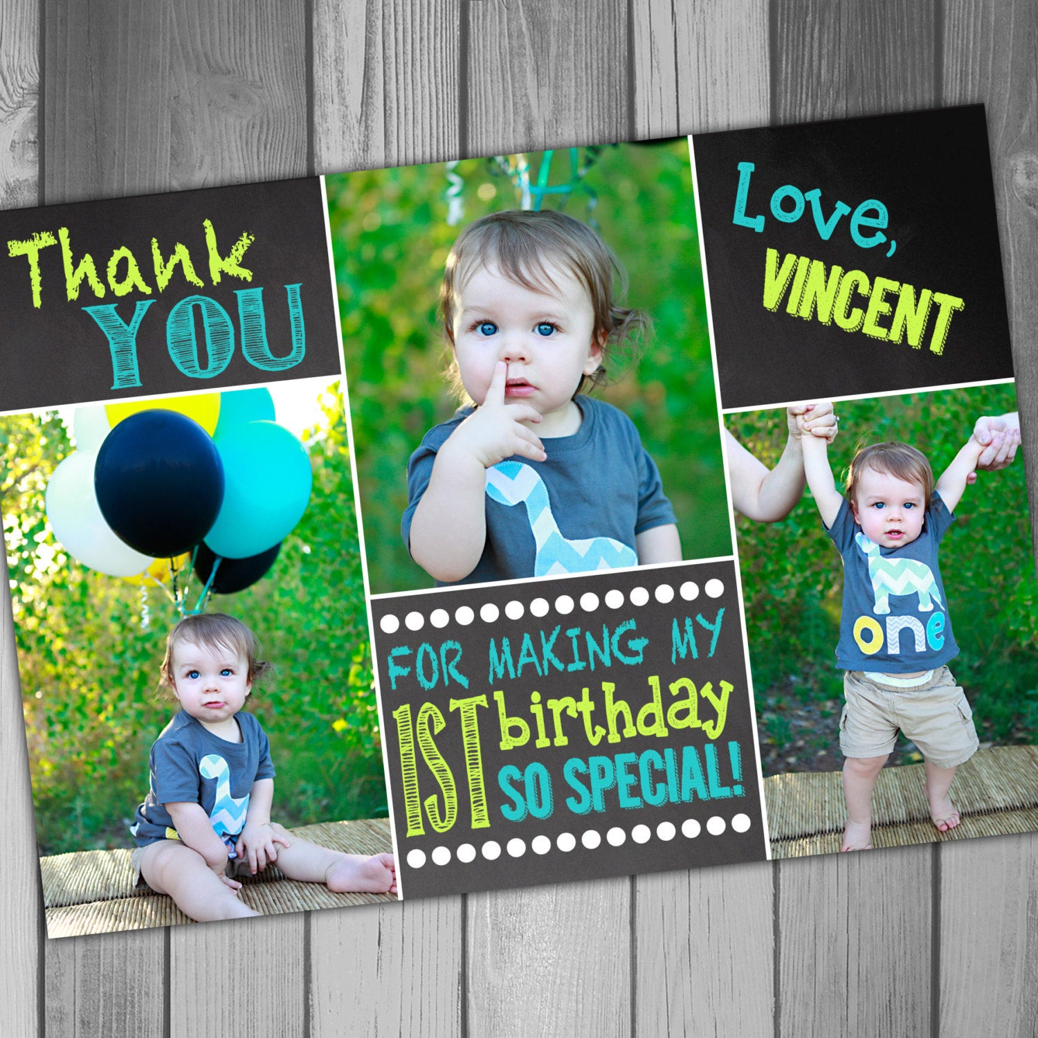 1st Birthday Thank You Cards
 Thank you cards First Birthday Thank You Card 1st Birthday