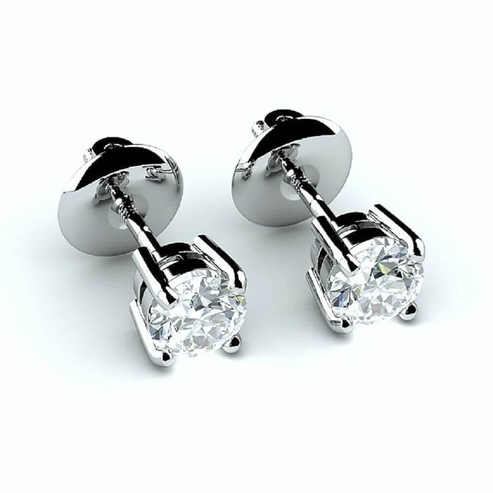 2 Karat Diamond Earrings
 18ct Gold 1 2 Carat round Diamond stud Earrings 4790