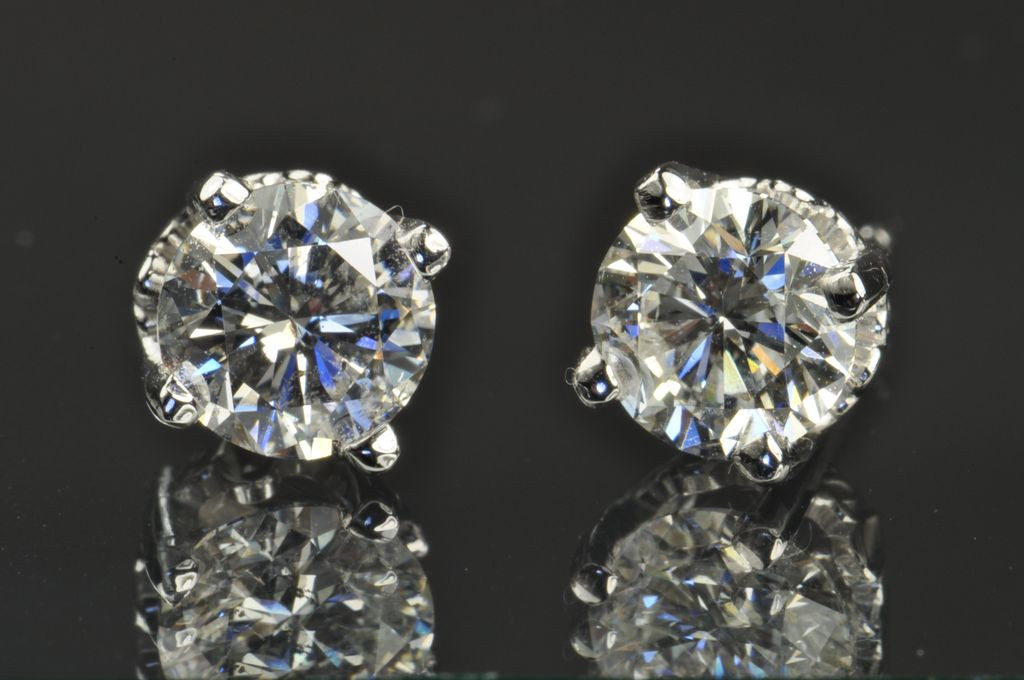 2 Karat Diamond Earrings
 2 01 Carat Diamond Stud Earrings EGL Certified from