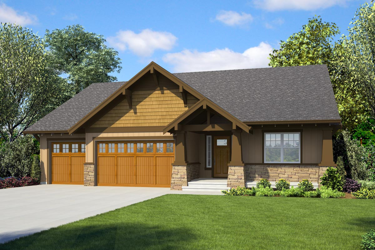 2 Master Bedroom House
 Craftsman Ranch Home Plan with Two Master Suites AM