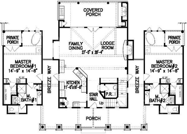 2 Master Bedroom House
 Luxury Ranch Style House Plans With Two Master Suites