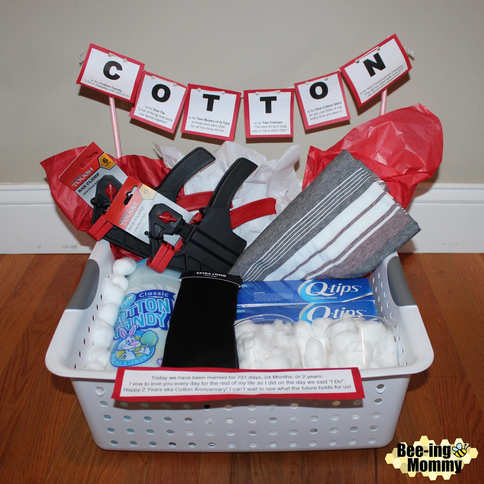 2 Year Wedding Anniversary Gifts For Him
 Cotton Anniversary Gift Basket plus several more t