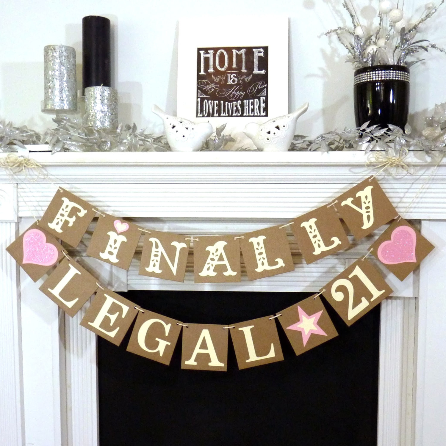 21 Birthday Decorations
 Finally Legal 21 Happy 21st Birthday Birthday Party Banner