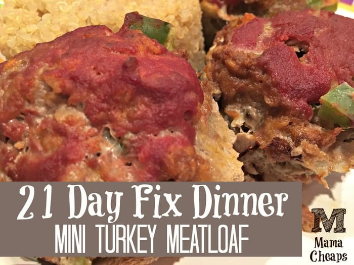 21 Day Fix Turkey Meatloaf
 Mini Turkey Meatloaf 21 Day Fix Dinner