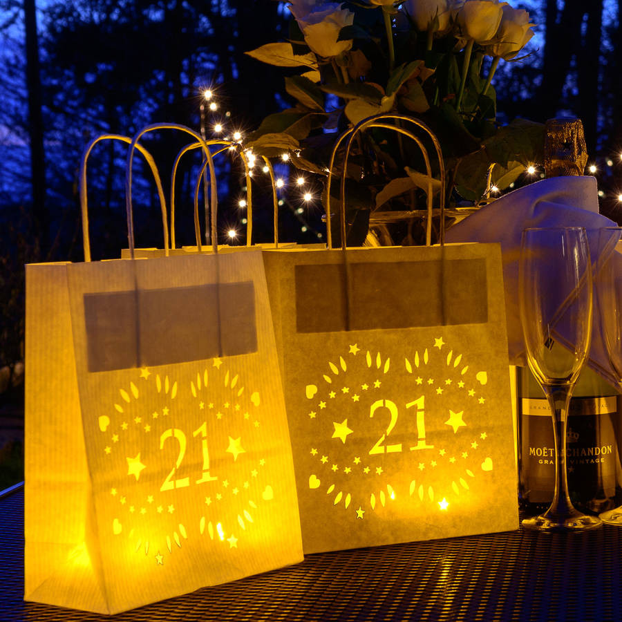 21st Birthday Decoration Ideas
 21st Birthday Party Decoration Lantern Bag By Baloolah