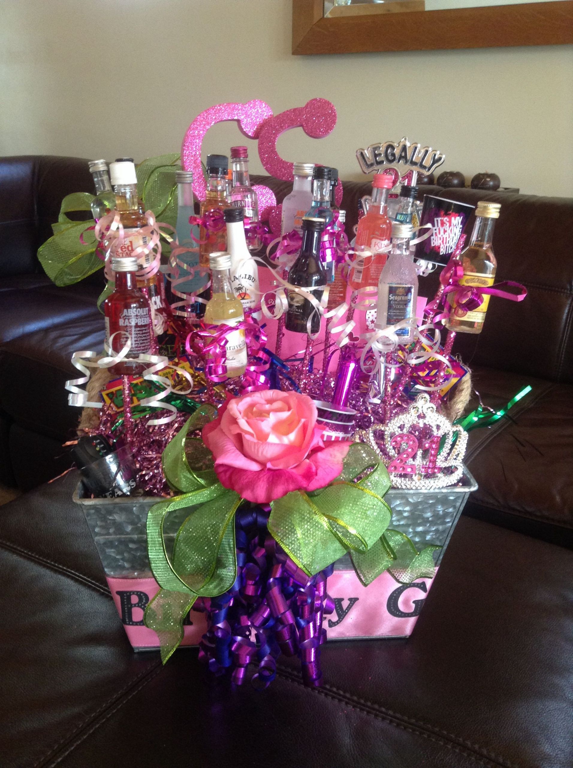 21St Birthday Gift Basket Ideas
 Happy 21st Birthday Gift Basket for my daughter