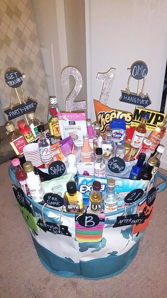 21St Birthday Gift Basket Ideas
 21st Birthday Basket