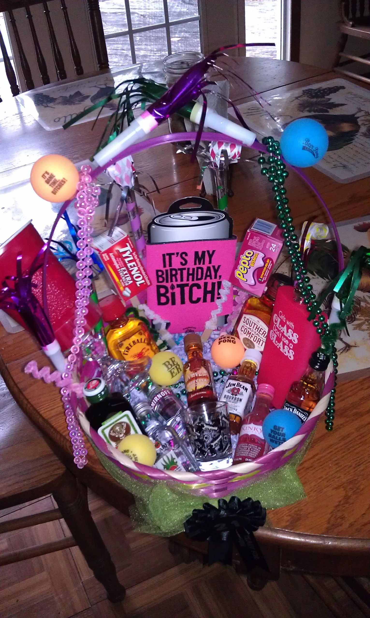 21St Birthday Gift Basket Ideas
 21st birthday basket I want this I love it SOMEONE MAKE