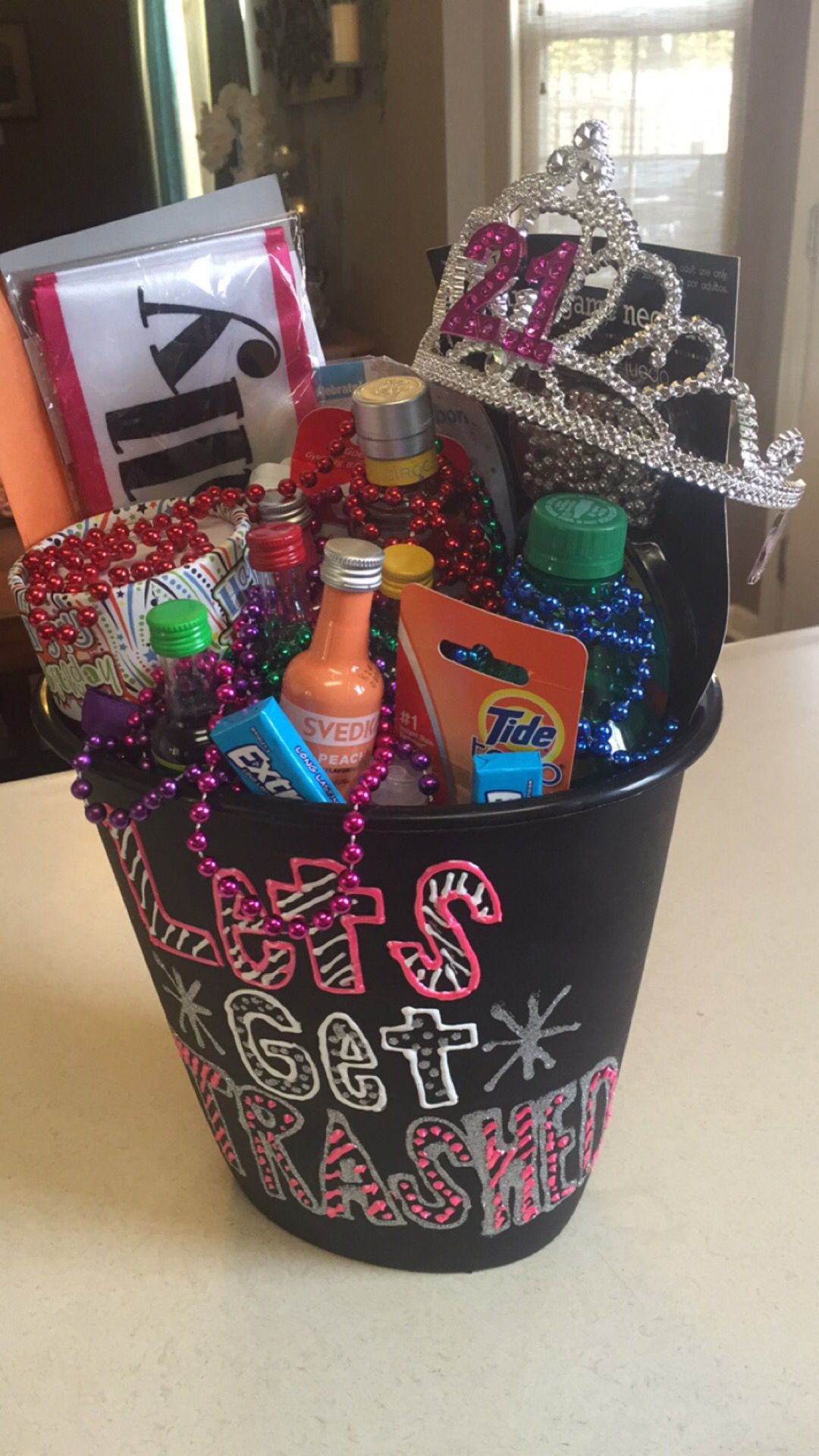 21st Birthday Gift
 21st birthday t In a trash can saying "let s
