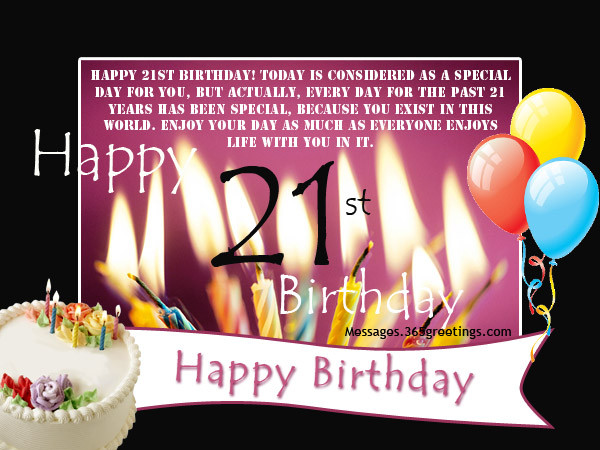 21st Birthday Quote
 21st Birthday Wishes Messages and Greetings