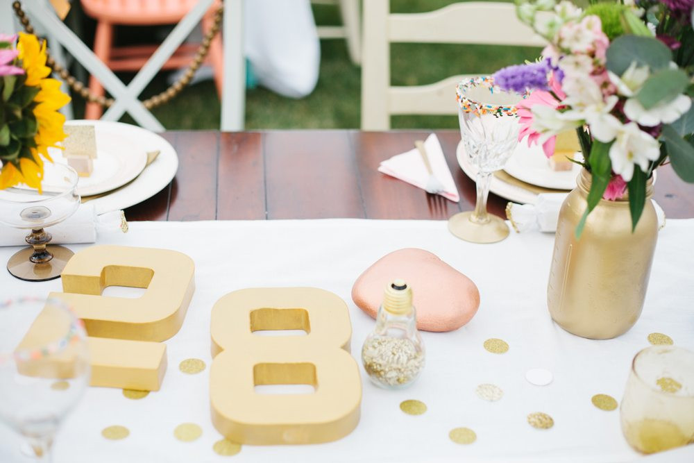 28th Birthday Party Ideas
 Stacey s Golden Birthday Party Ideas The Sweetest Occasion