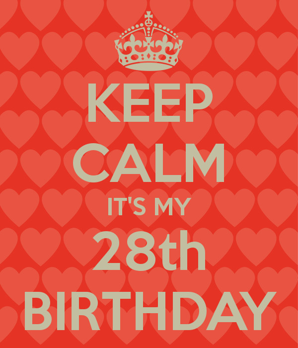 28th Birthday Party Ideas
 KEEP CALM IT S MY 28th BIRTHDAY Keep calm