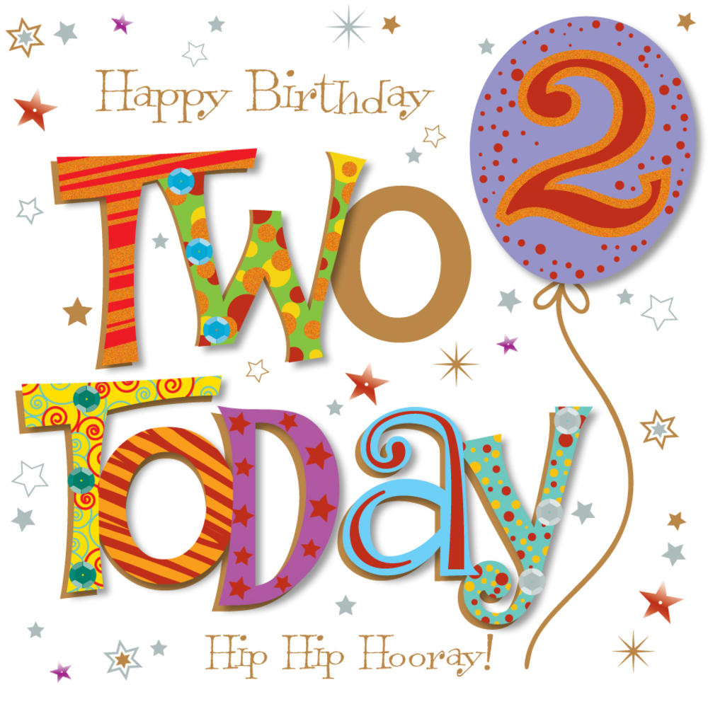 2nd Birthday Wishes
 Two Today 2nd Birthday Greeting Card