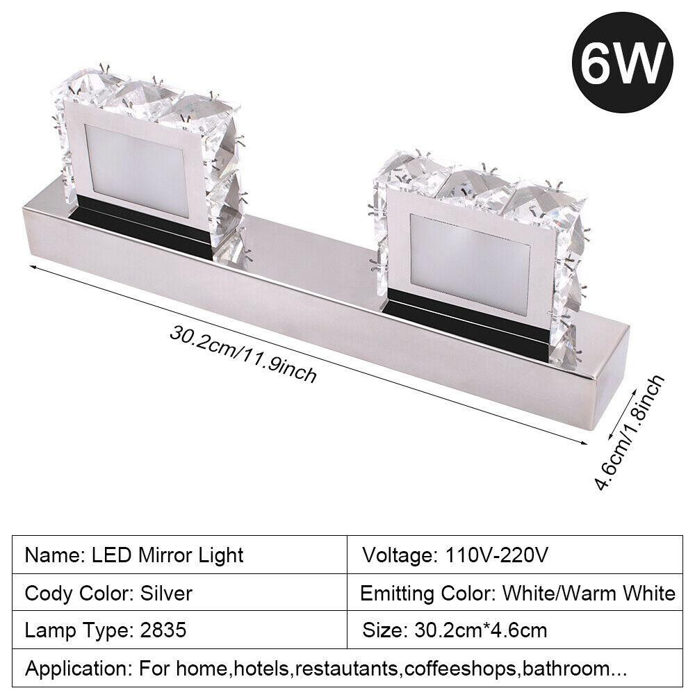 3 Bulb Bathroom Light Fixture
 Crystal Wall Mirror Vanity Light Fixtures for Bathroom LED