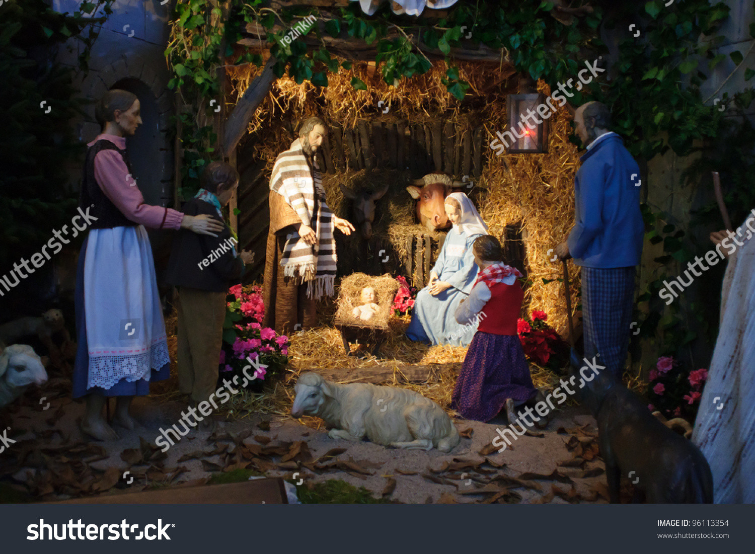 3 Gifts To Baby Jesus
 Christmas Nativity Scene Three Wise Men Stock