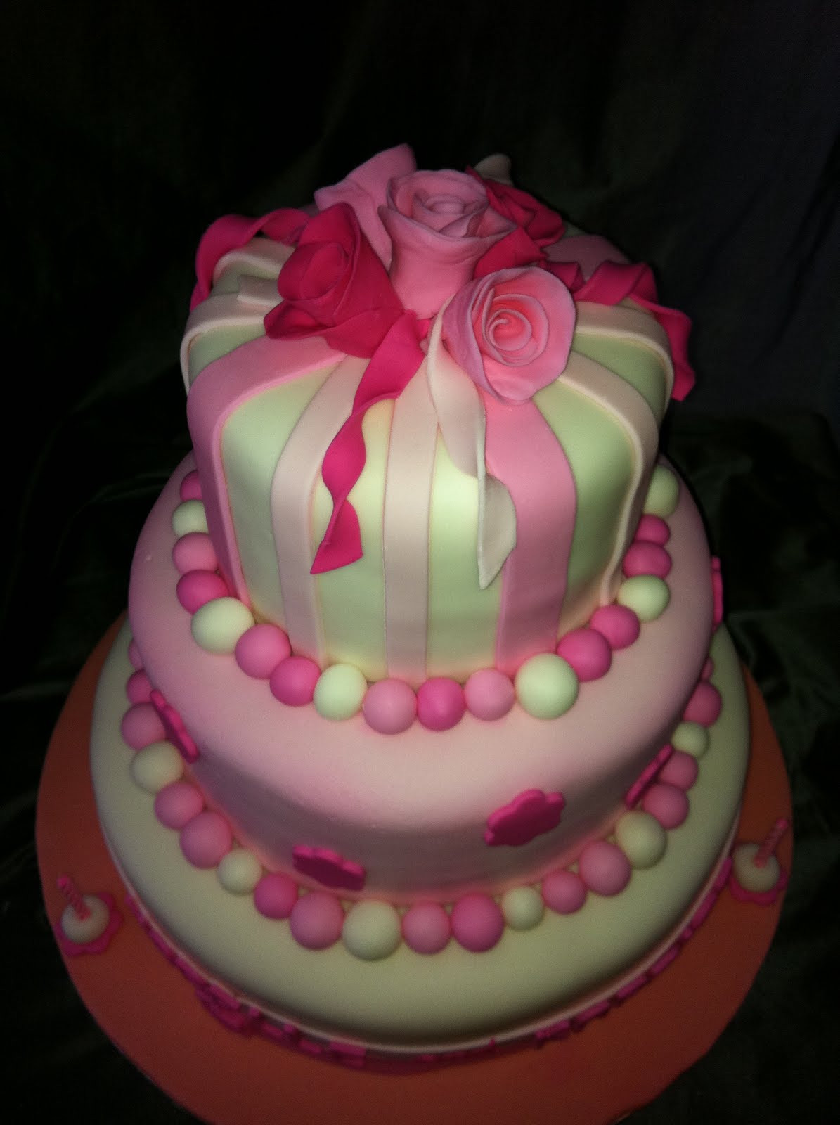 3 Tier Birthday Cake
 Jocelyn s Wedding Cakes and More 3 tiered cake 1st