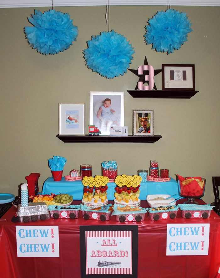 3 Year Old Birthday Party Food Ideas
 Railroad Train Themed Birthday Party for 3 year old boy