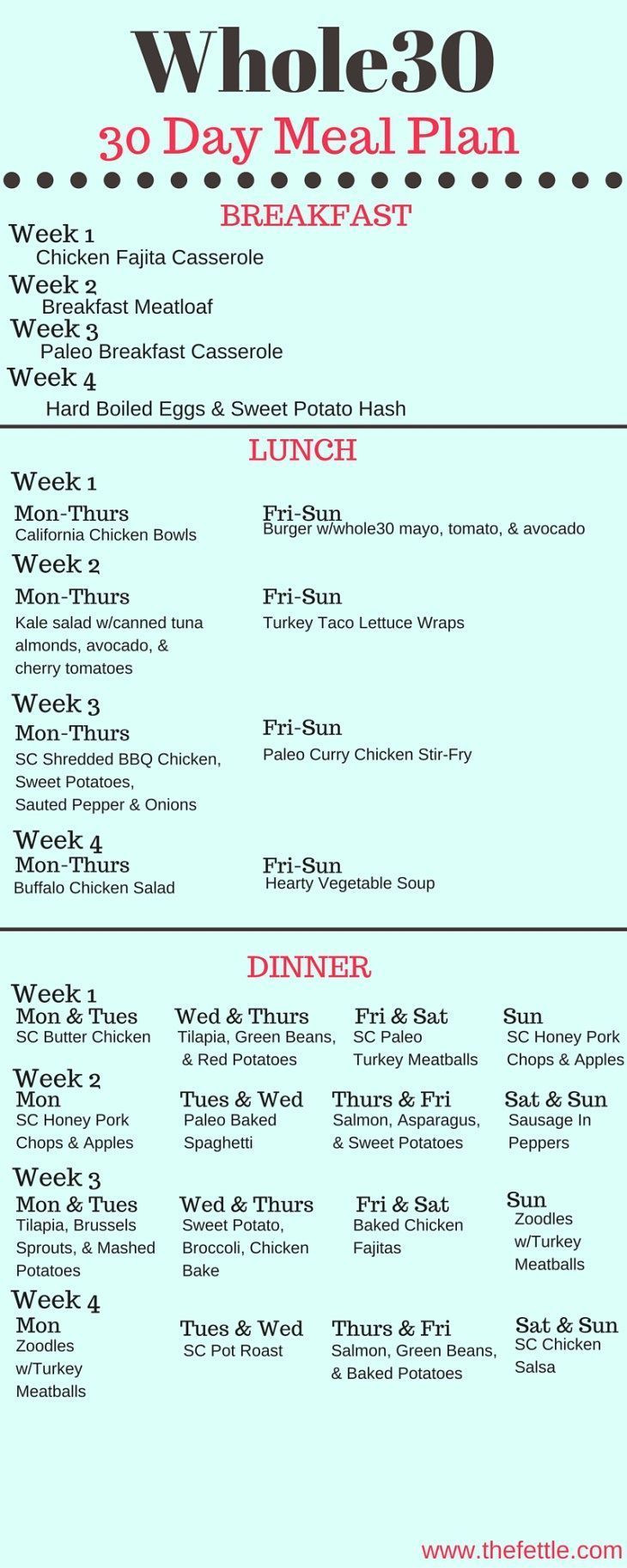 30 Day Paleo Diet Plan
 Pin on Whole 30