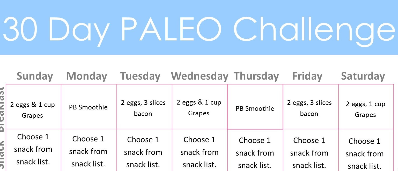 30 Day Paleo Diet Plan
 30 Day Paleo Challenge Diary of a Fit Mommy