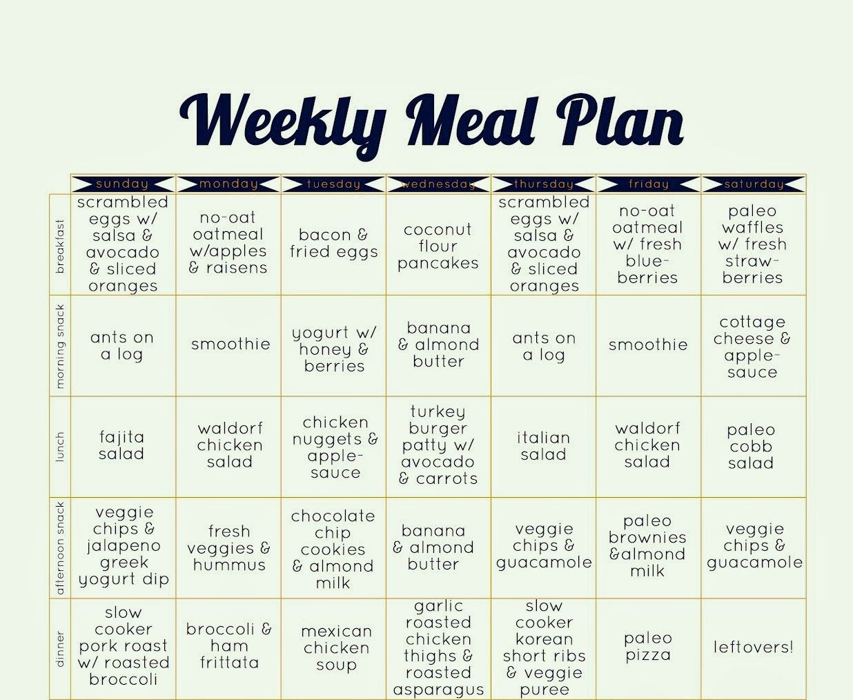 30 Day Paleo Diet Plan
 paleo t meal plan