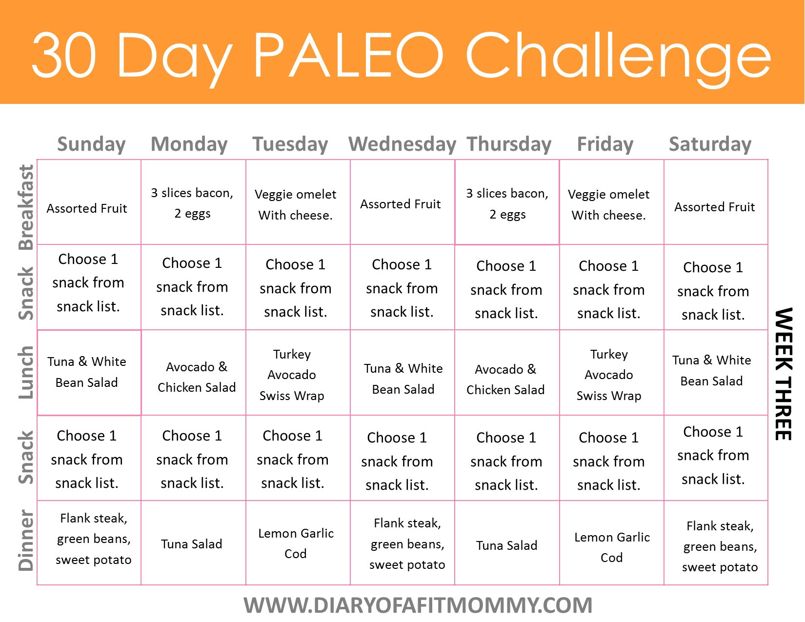 30 Day Paleo Diet Plan
 Diary of a Fit Mommy30 Day Paleo Challenge Diary of a