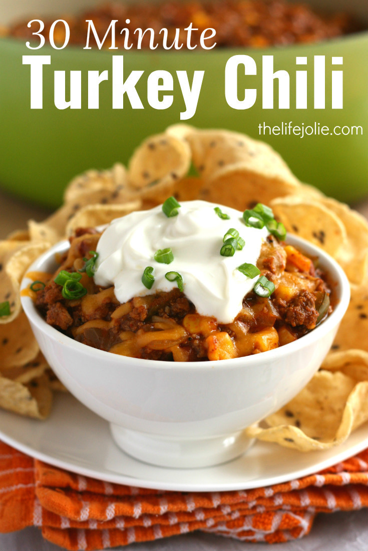 30 Min Turkey Chili
 30 Minute Turkey Chili a quick and delicious chili recipe