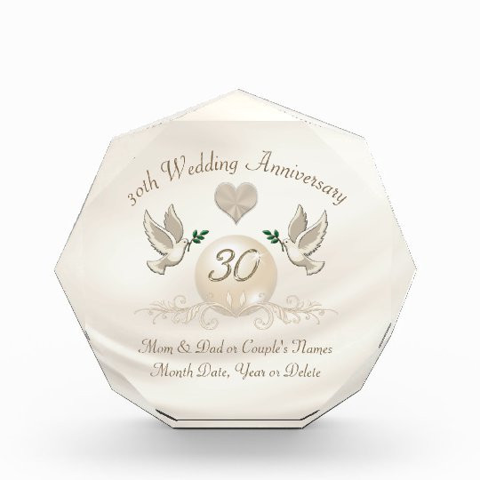 30 Wedding Anniversary Gifts
 30 Year Wedding Anniversary Gift for Parents