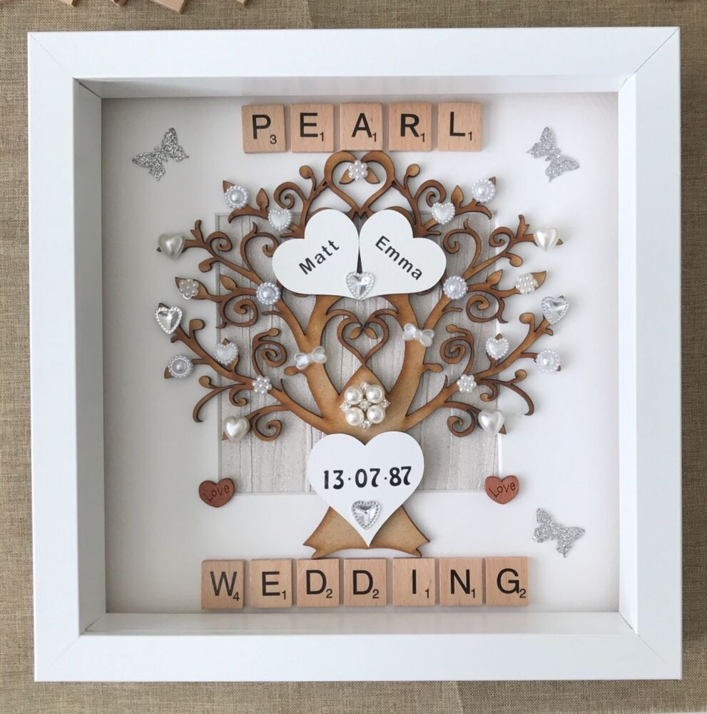 30 Wedding Anniversary Gifts
 Personalised handmade pearl 30th Wedding Anniversary Tree