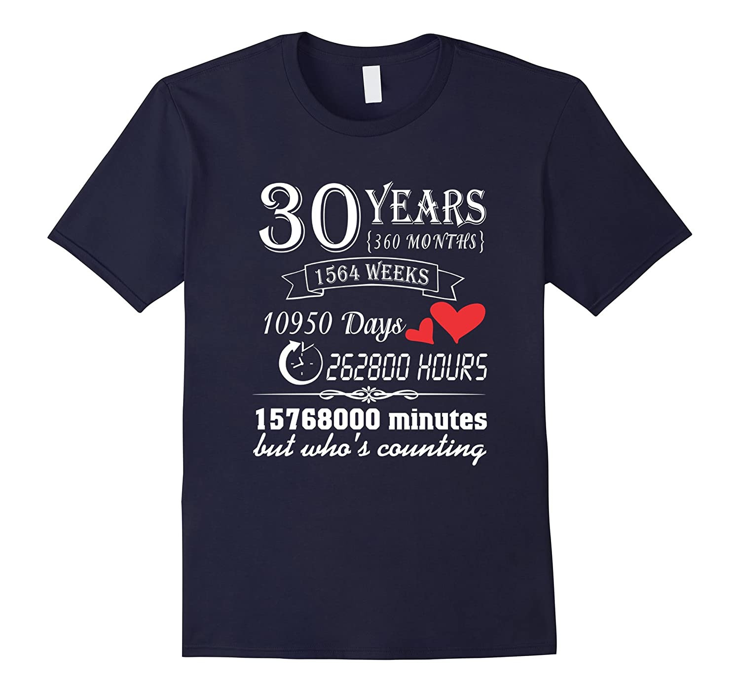 30 Wedding Anniversary Gifts
 Anniversary Gift 30th T Shirt 30 Years Wedding Marriage