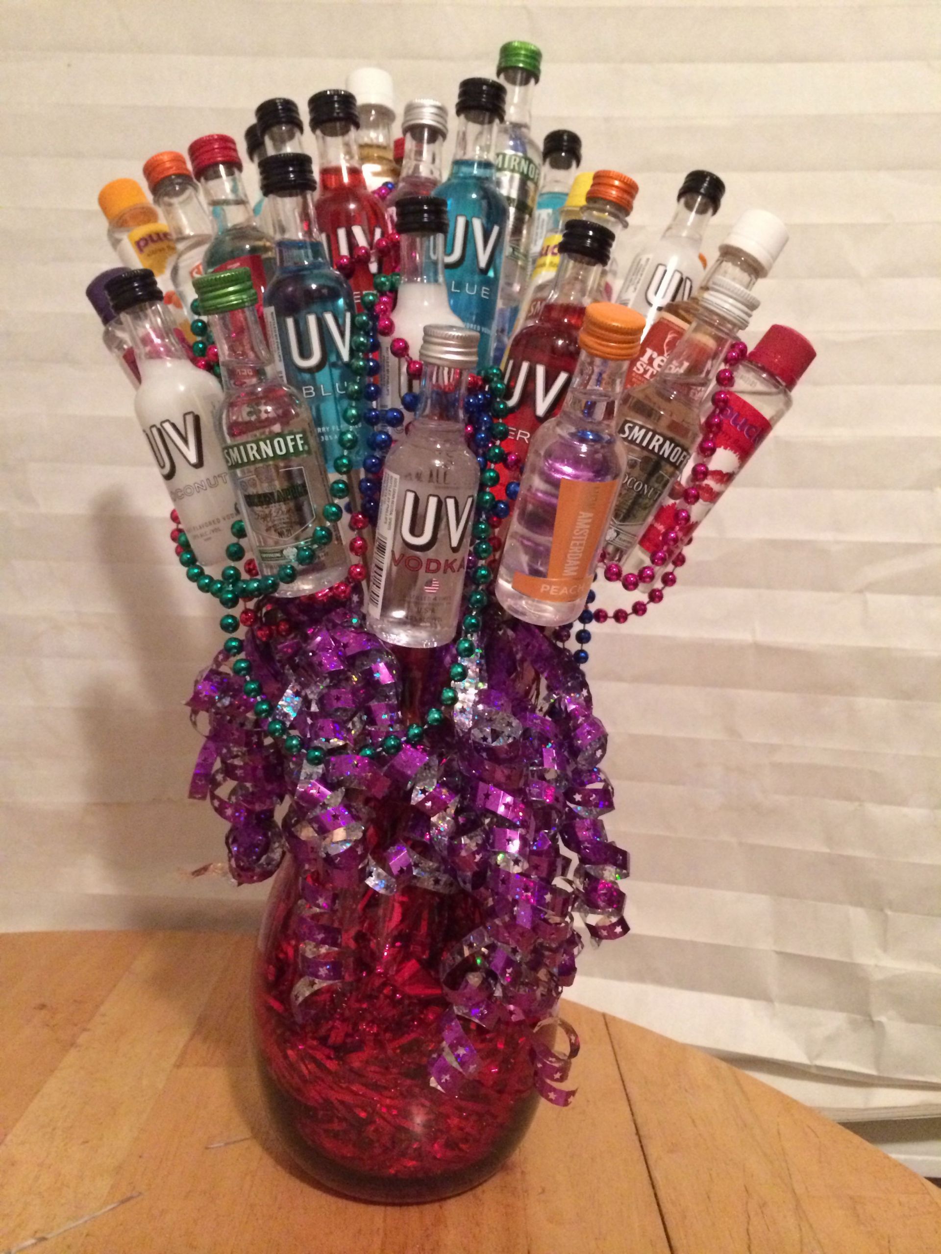 30 Yr Old Birthday Gift Ideas
 30 year old birthday bouquet 30 bottles red vase silver