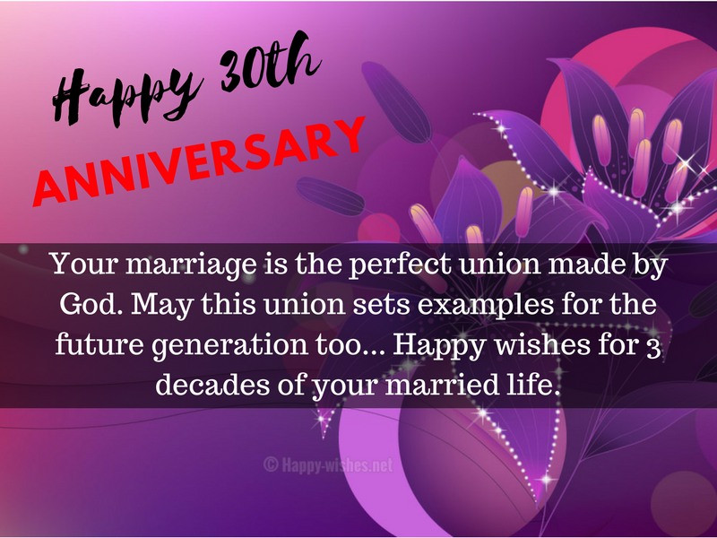 30Th Anniversary Quotes
 Happy 30th Wedding Anniversary Wishes Quotes & Messages