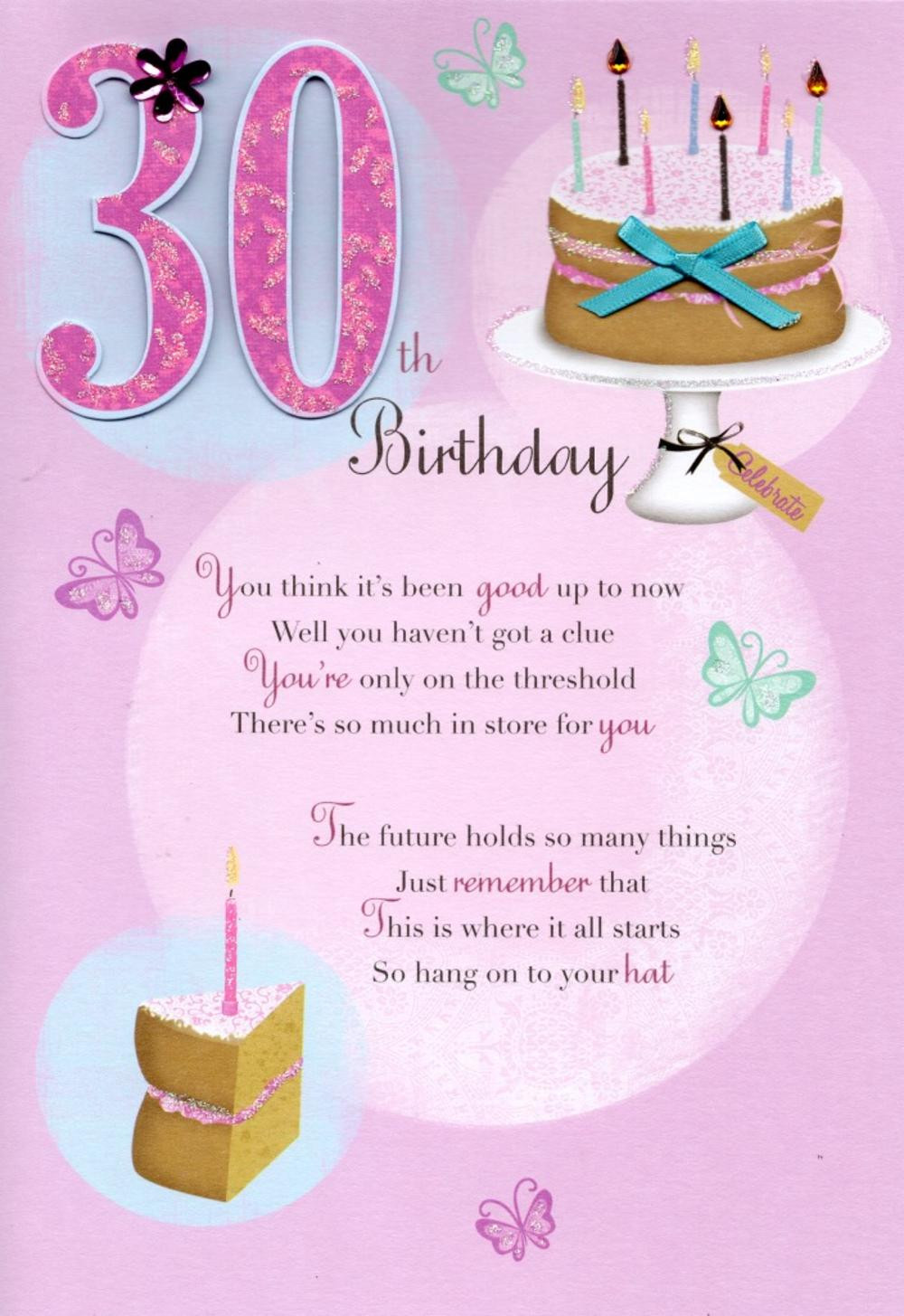 30th Birthday Card Messages
 30th Happy Birthday Greeting Card Cards