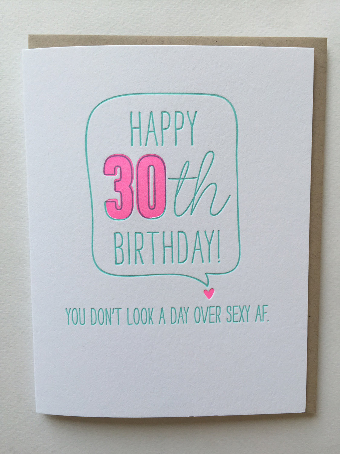 30th Birthday Card Messages
 30th birthday card Funny Card for 30th birthday Letterpress
