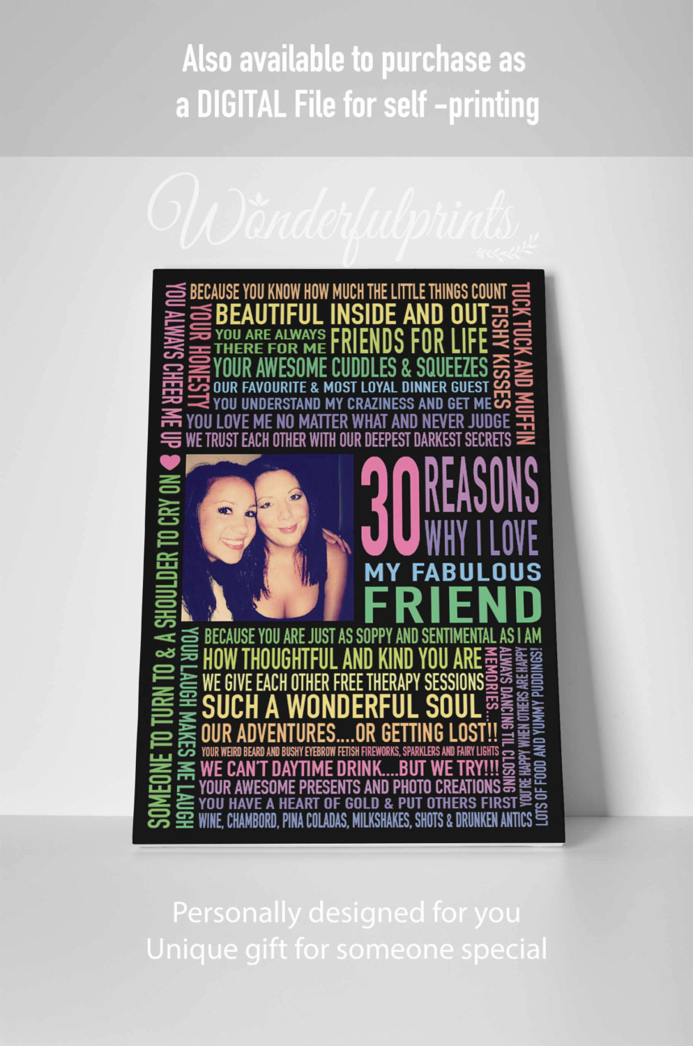 30Th Birthday Gift Ideas For Friend
 BFF 30th Birthday Gift Best Friend Reasons Why 12x16