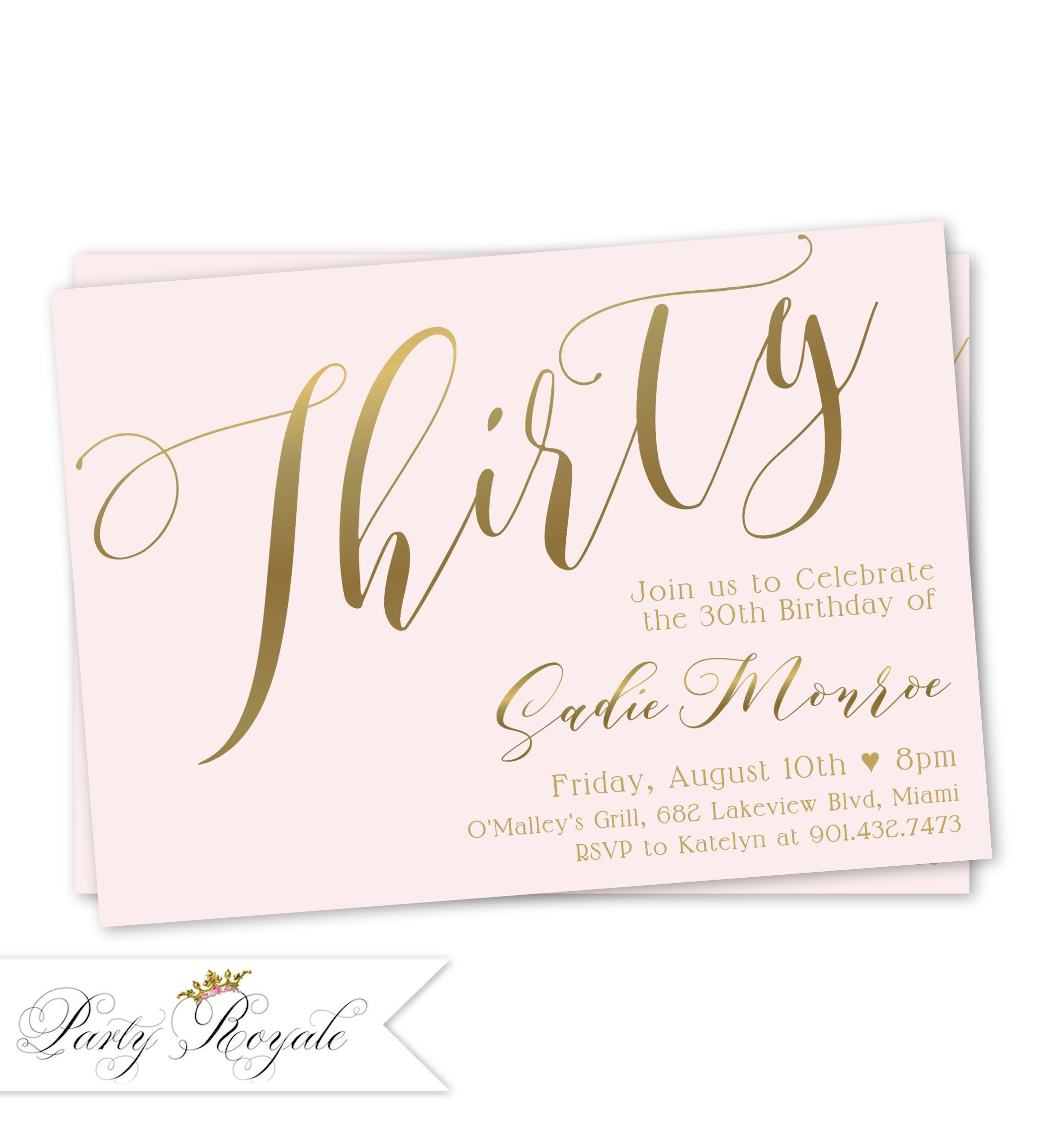30th Birthday Invitations For Her
 Women s 30th Birthday Invitation Modern Birthday Invites