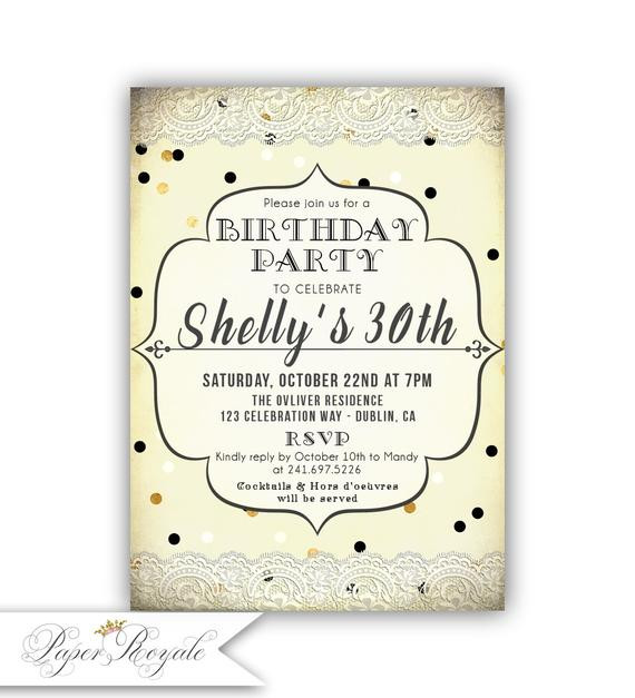 30th Birthday Invitations For Her
 Adult Birthday Invitations for Her 30th Birthday Milestone