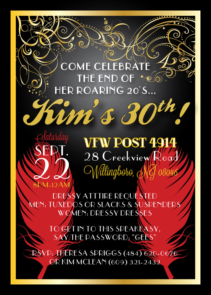 30th Birthday Invitations For Her
 Custom Printables Kim s 30th Birthday