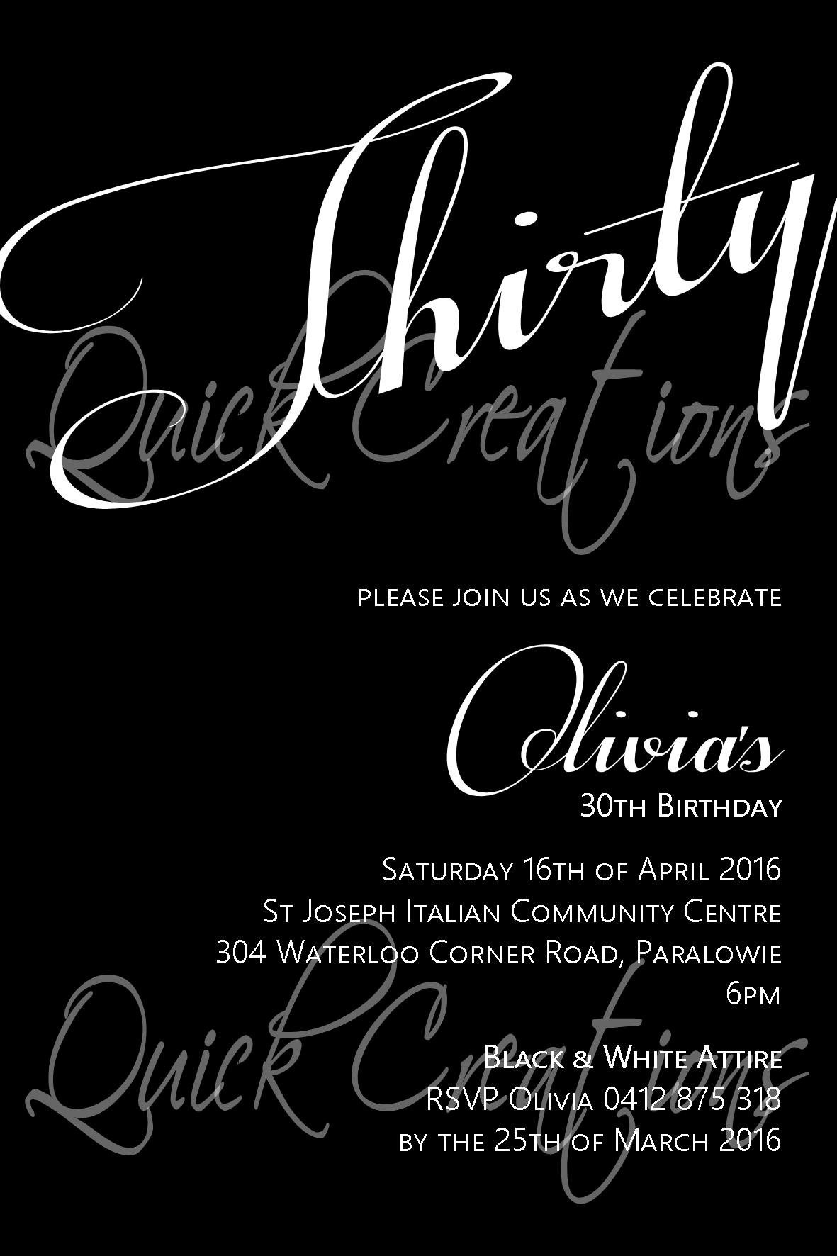 30th Birthday Invitations For Her
 30th birthday invitations 30th birthday invitations
